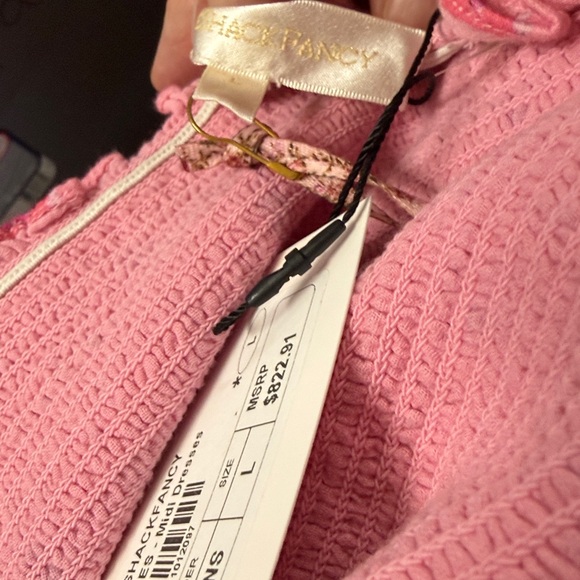 Love Shack Fancy Pink Floral Dress NWT Size L - Picture 7 of 9